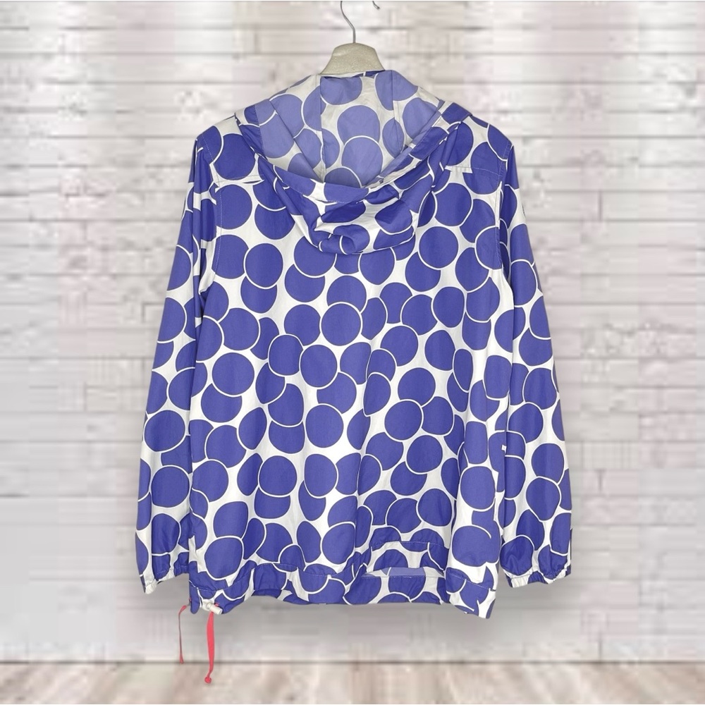 Boden Pullover Half Zip Windbreaker Jacket Purple Polka Dot Size 12 - Picture 2 of 13